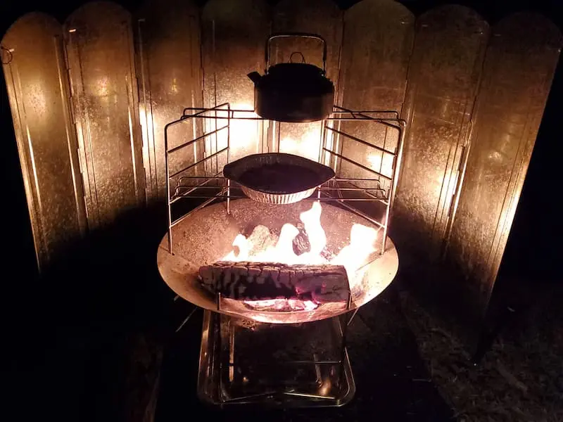 solotou焚き火台で実際に調理する