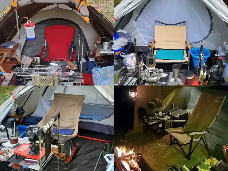 キャンプで使用した４つのキャンプチェア