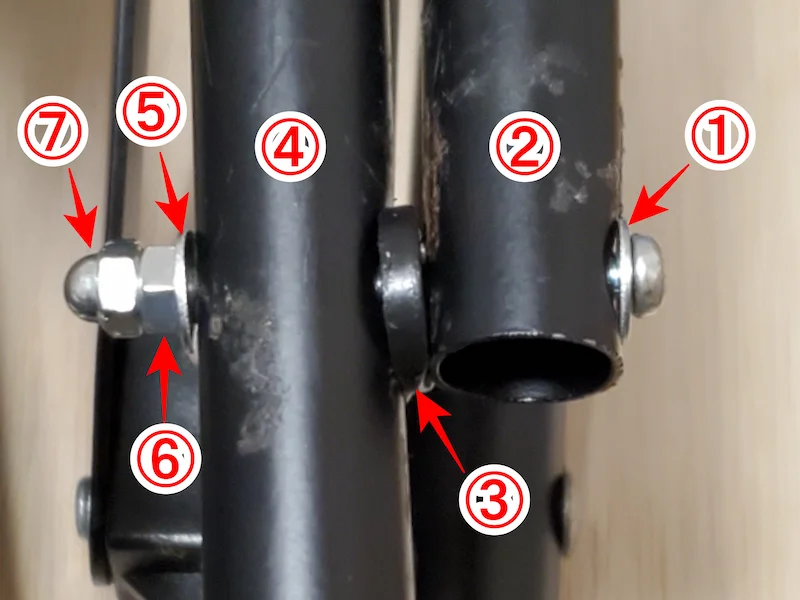 必要な部品を取り付けた鍋小ネジ